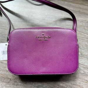 NWT Kate Spade Mini Camera Bag in Plum Pie Saffianno Leather.